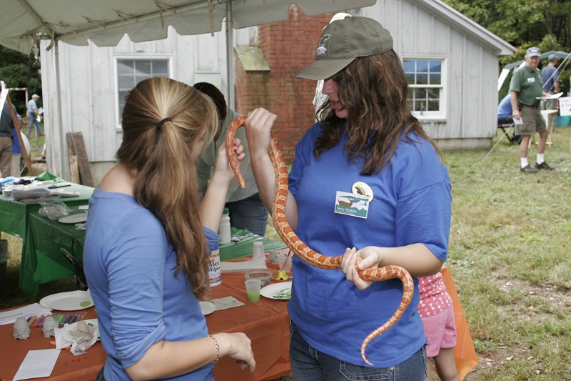 Up close with a snake, Hunting and Fishing Day